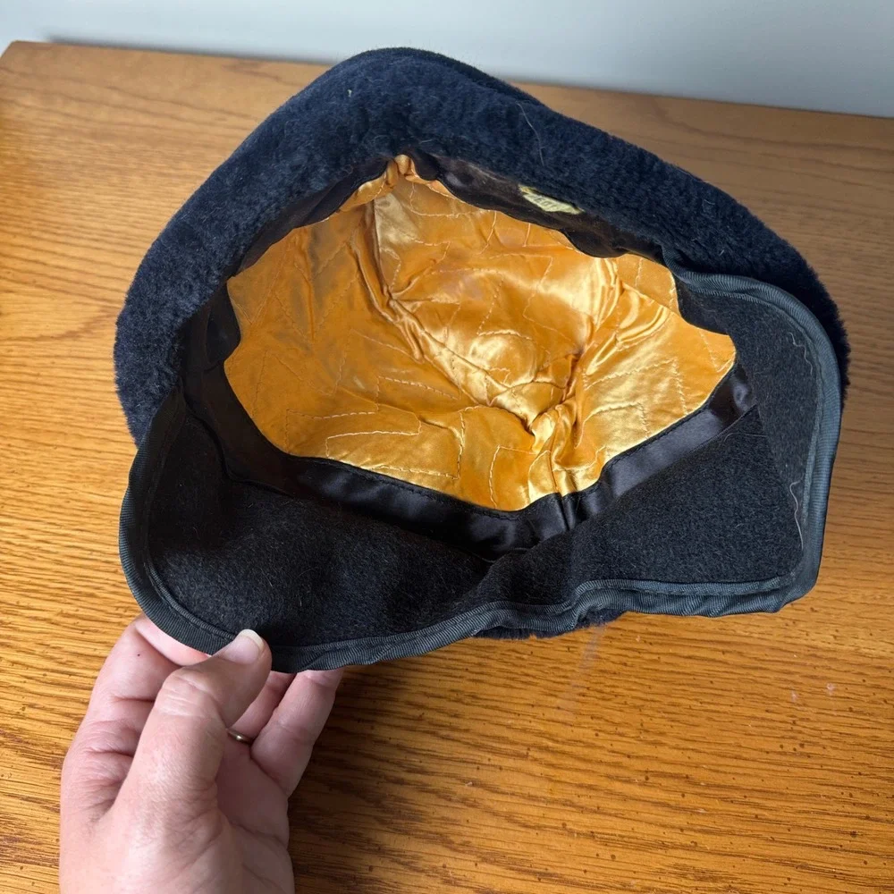 Vintage Children's Union‎ Made Faux Fur Winter Hat Lined Fold Over Brim